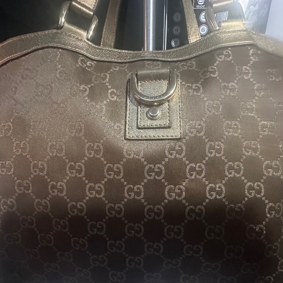 Gucci Abbey Shoulder Hand Bag Brown/Gold Leather Small Purse Vintage Authentic! - Picture 2 of 14